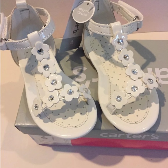 Carter’s 6 toddler sandals white bling nib - Picture 2 of 8